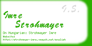 imre strohmayer business card